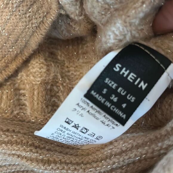 SHEIN cream and white designer looking sweater with gold buttons cardigan size S - Picture 3 of 4